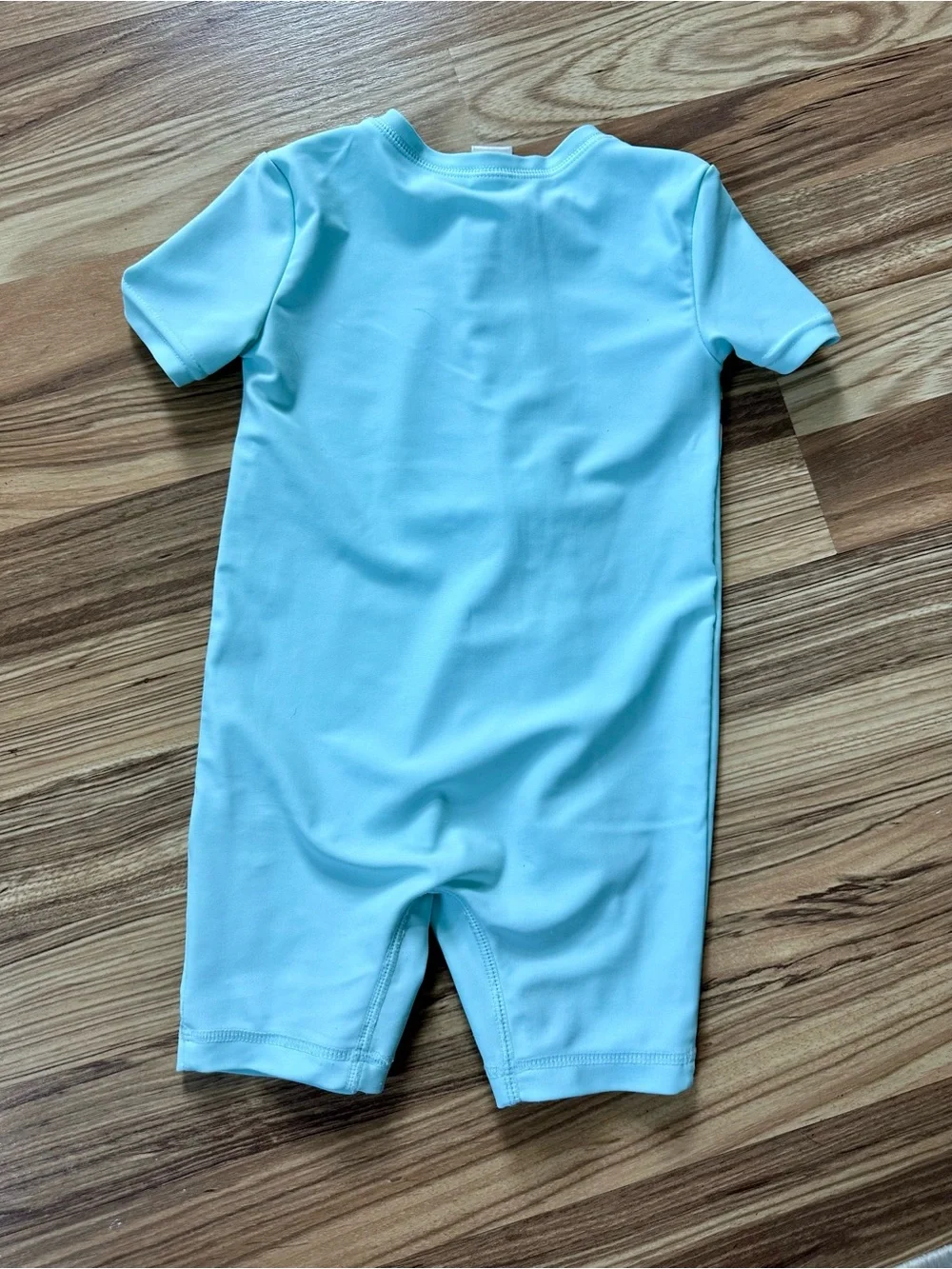 OshKosh B'gosh Light Blue Palm-Print Zip Short-Sleeve Swim Rashguard 18 months